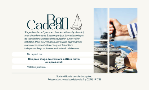 Bon cadeau - Stage croisière 5 demi-journées