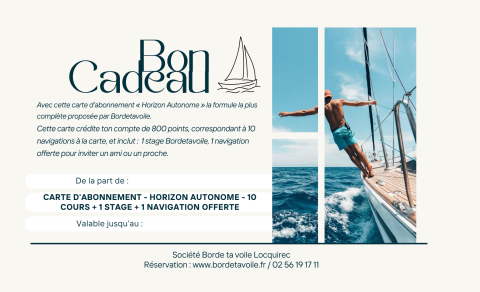 Carte d'abonnement - Horizon autonome plus - 10 Cours + 1 Stage + 1 Navigation offerte (800 points)