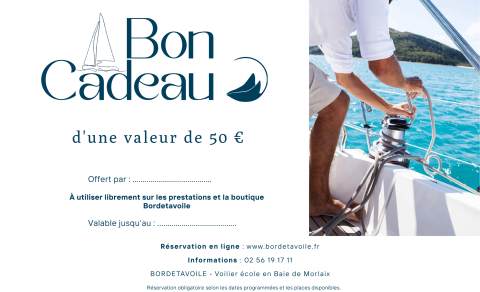 Bon cadeau – Valeur 50 €